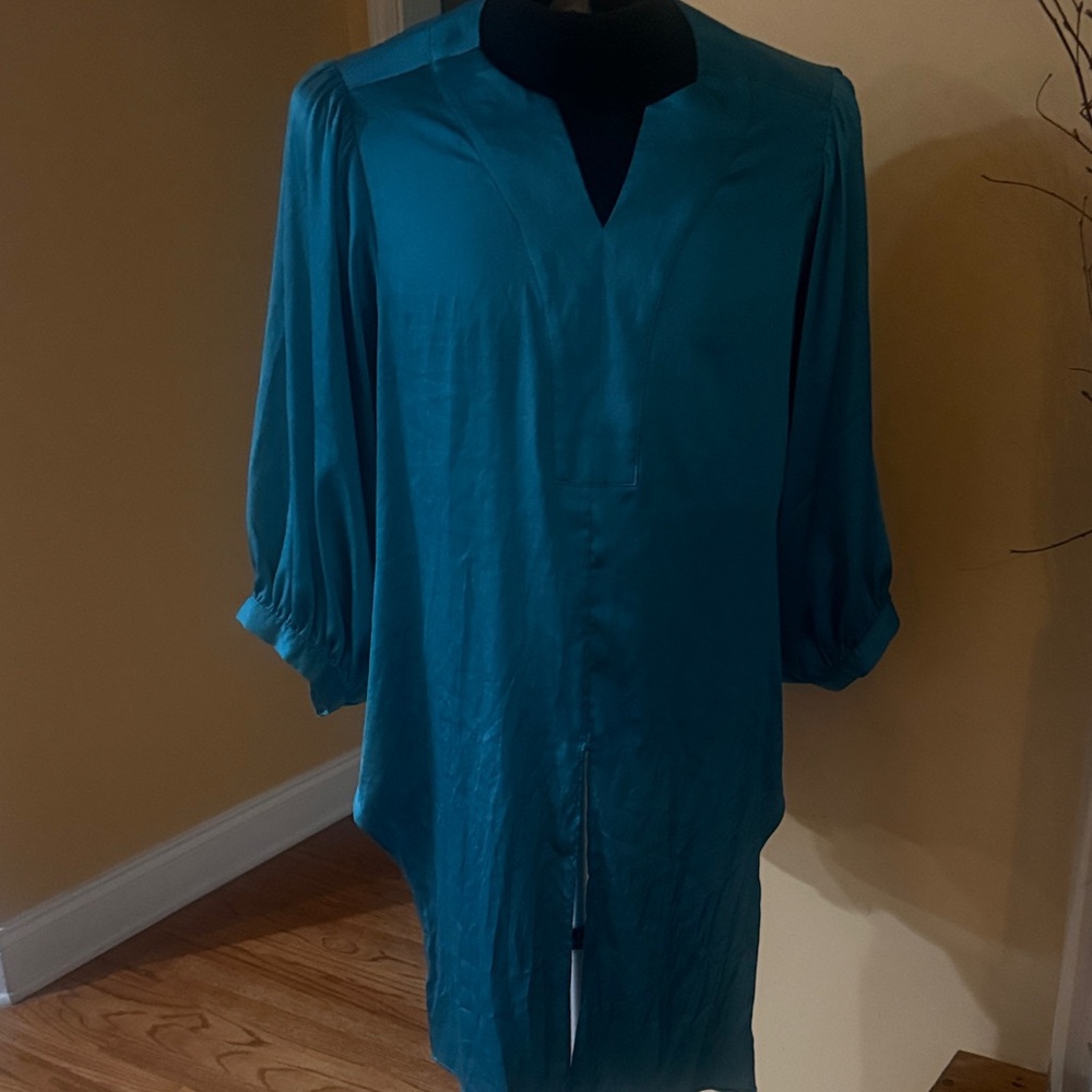 Chico's Teal Blouse with V-Neck
